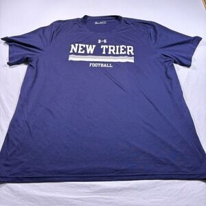 Under Armour New Trier Football Heatgear TShirt Mens 2XL Loose Fit Navy Blue